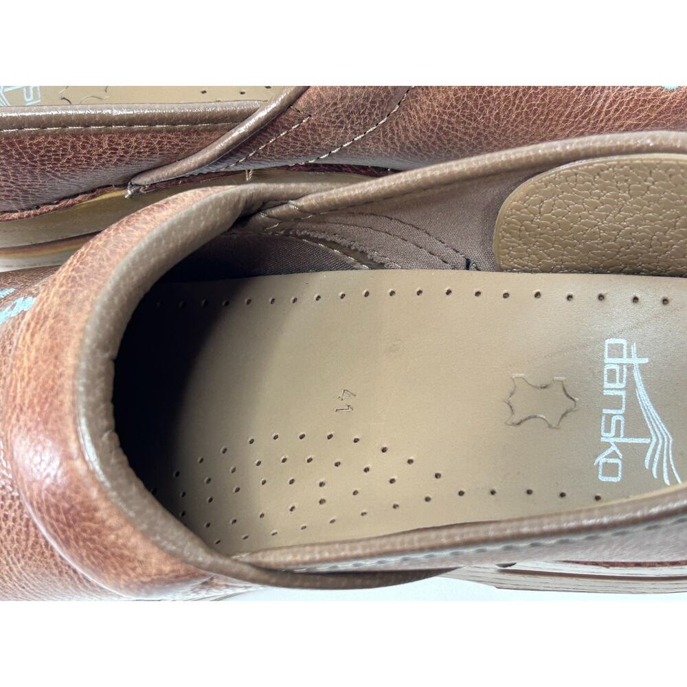 Dansko Clogs Women's Shoes Brown Leather Little Dreams Big Adventures Sz 41 - Picture 8 of 10
